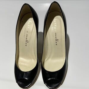 Bettye Muller Classic Black Peep Toe Heels